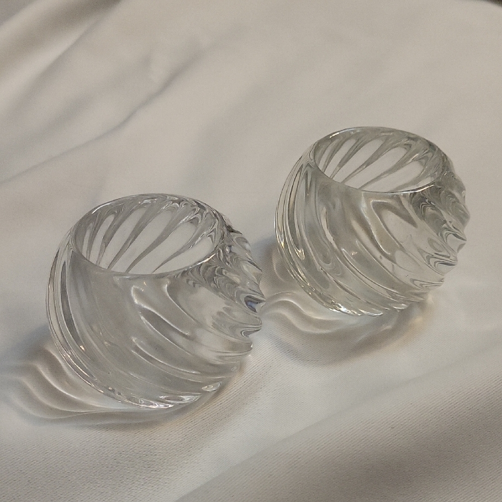 Vintage PartyLite  Glass Spiral Candle Holders
